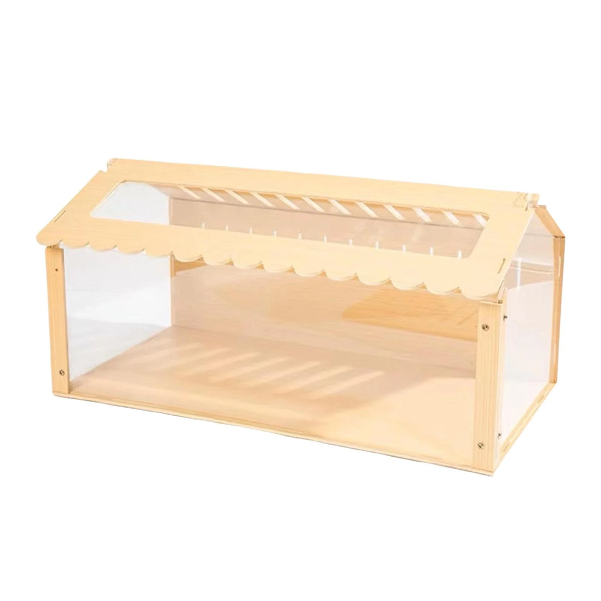 Wooden Transparent Pet Cage Breathable Easy Clean Design