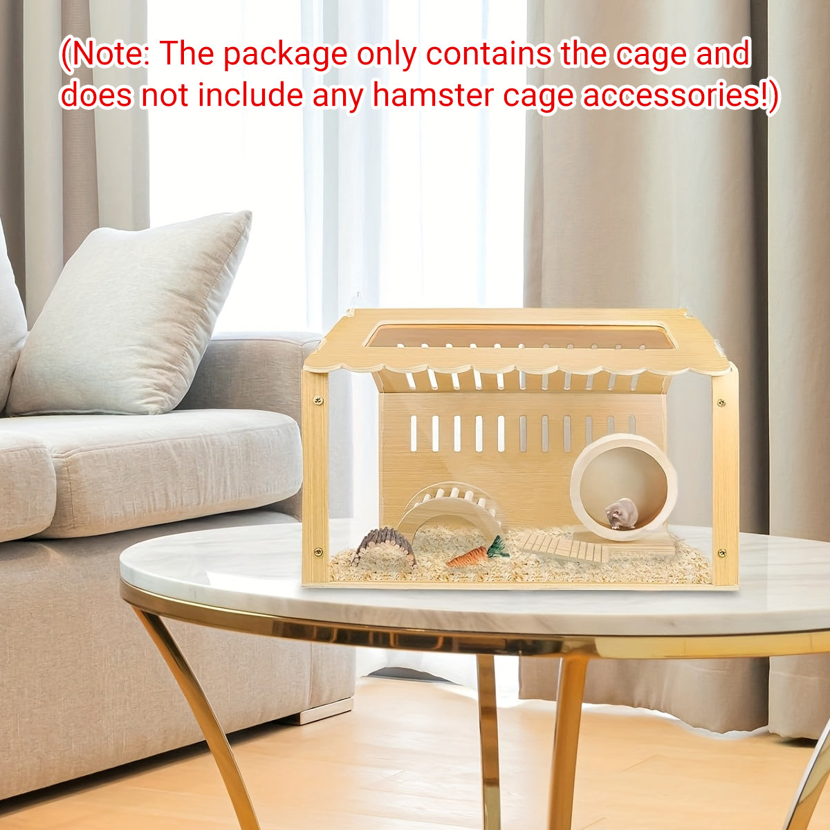 Wooden Transparent Pet Cage Breathable Easy Clean Design