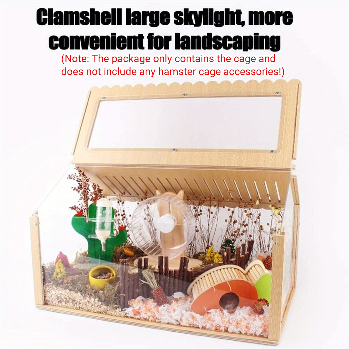 Wooden Transparent Pet Cage Breathable Easy Clean Design