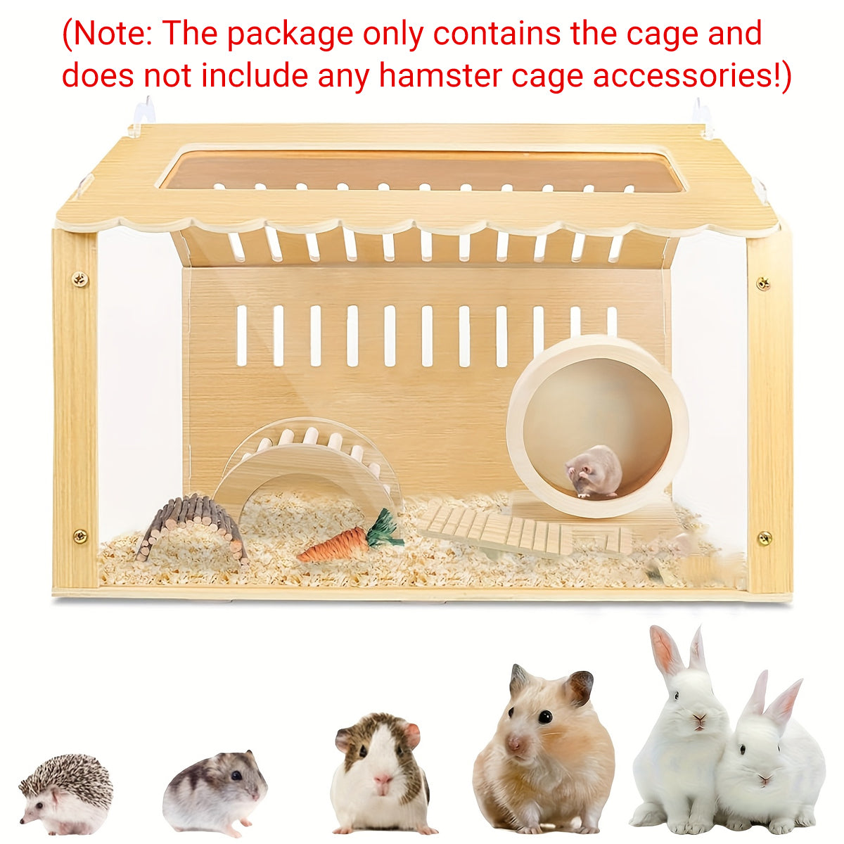 Wooden Transparent Pet Cage Breathable Easy Clean Design