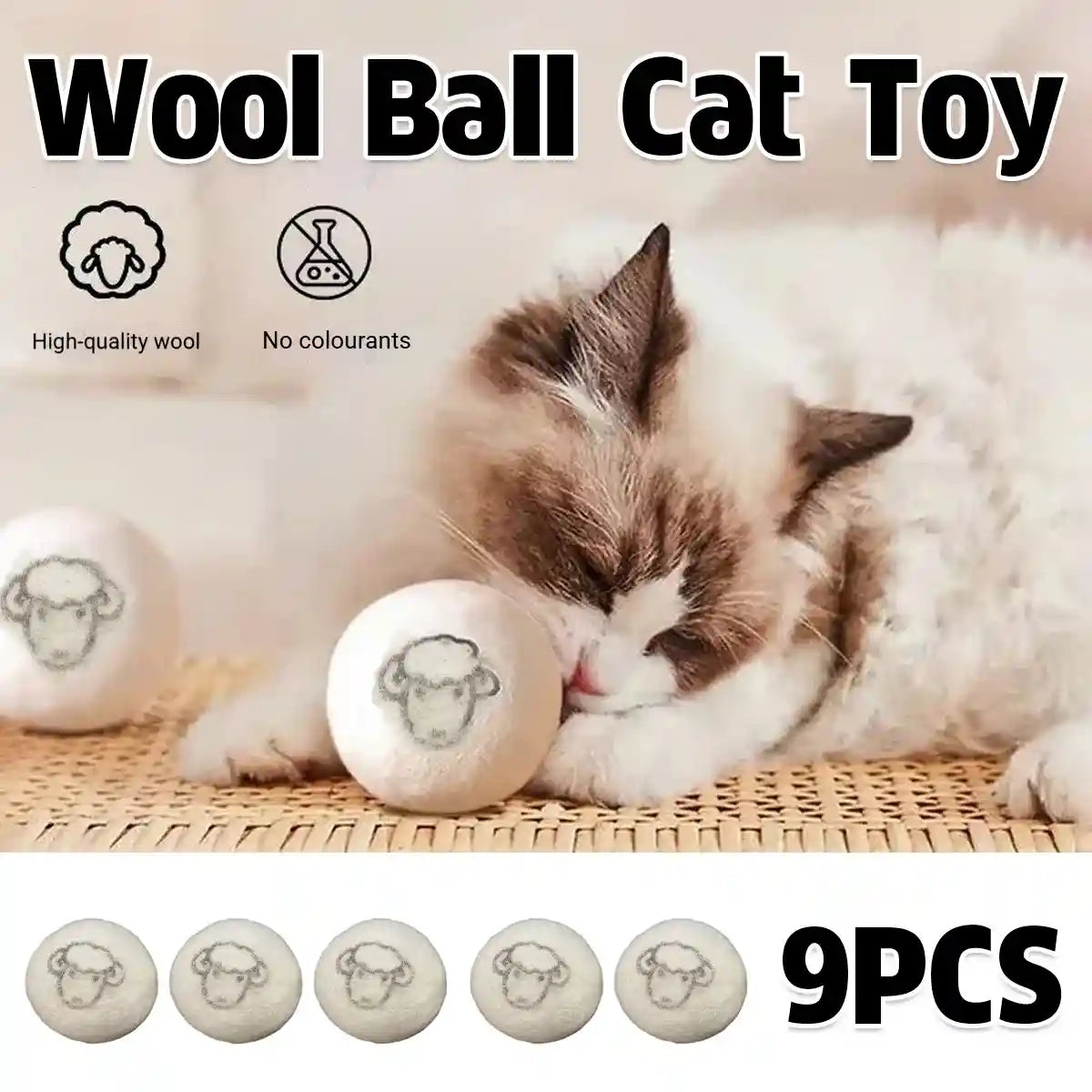 Wool Ball Cat Toy Bite-resistant Molar Self-relief Artifact For Pet Cat Tease Stick Kitten Kitten Toy