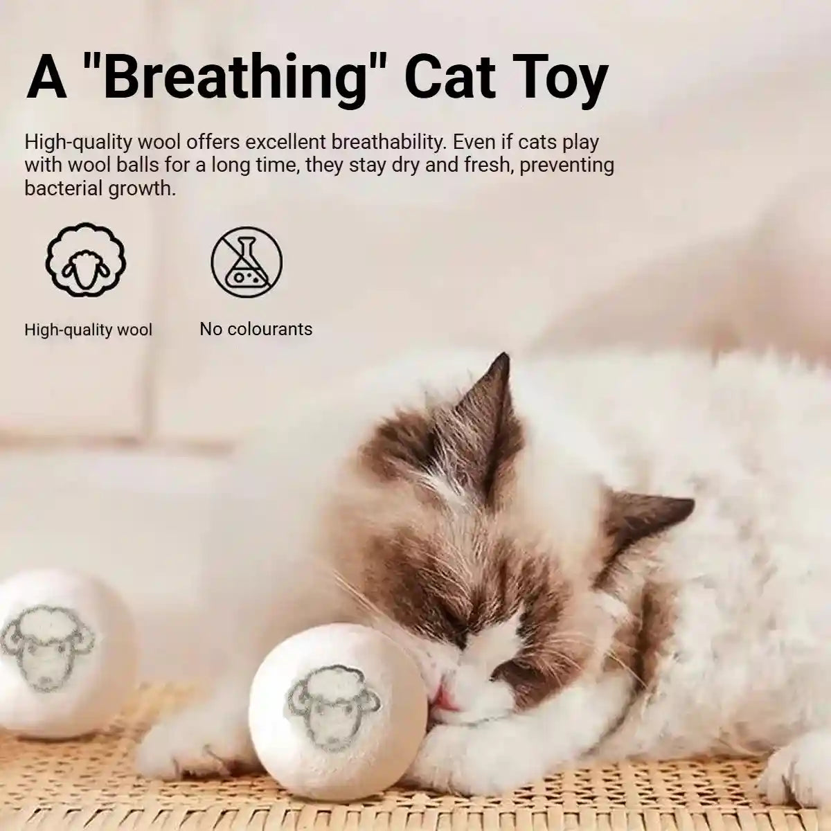 Wool Ball Cat Toy Bite-resistant Molar Self-relief Artifact For Pet Cat Tease Stick Kitten Kitten Toy