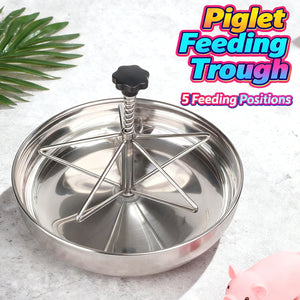 Piglet Feeding Trough Stainless Steel Round Basin Feeder Bowl for Farm Livestock