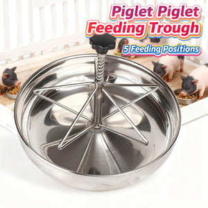 Piglet Feeding Trough Stainless Steel Round Basin Feeder Bowl for Farm Livestock