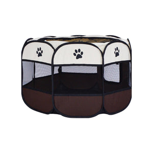 Foldable 8-Panel Pet Tent Portable Pet Playpen for Cats & Small Dogs