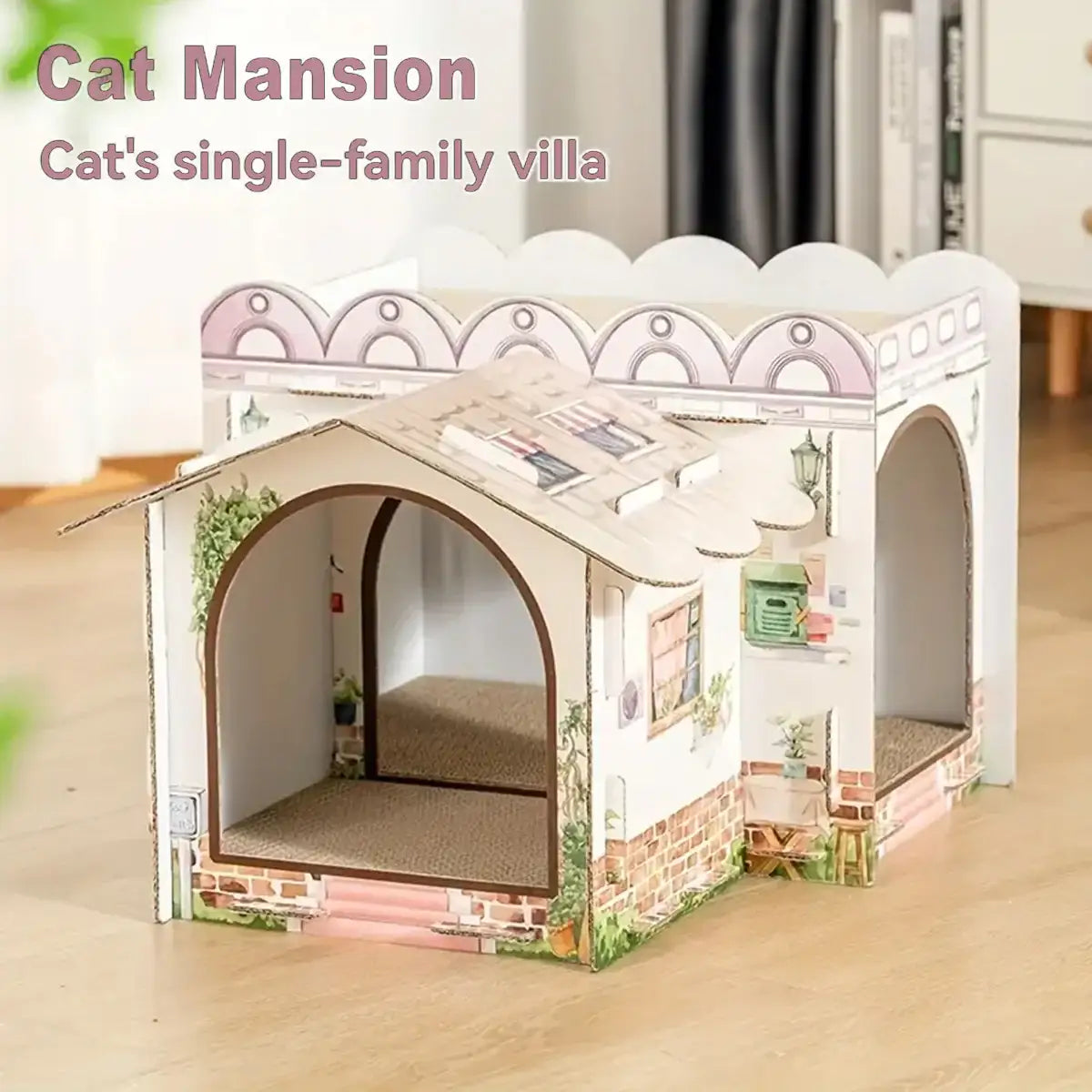 Cardboard Cat Scratch House with Roof Cat Scratch Board Sofa