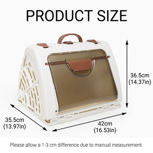 Portable Foldable Cat Carrier Cage Ventilated Travel Crate with Handle