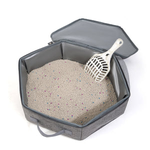Foldable Portable Pet Litter Box Lightweight Collapsible for Travel Outdoor Use