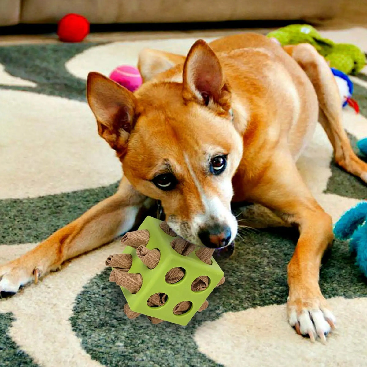 Interactive Dog Puzzle Toy Snuffle Cube