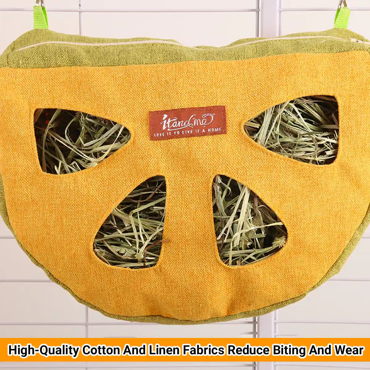 Hanging Hay Bag – Durable Rabbit Hay Feeder with Hooks
