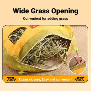 Hanging Hay Bag – Durable Rabbit Hay Feeder with Hooks