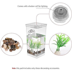 Stylish Self-Cleaning Mini Fish Tank with LED Light