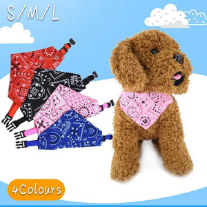 Adjustable cotton dog bib bandana collar for small dogs and cats