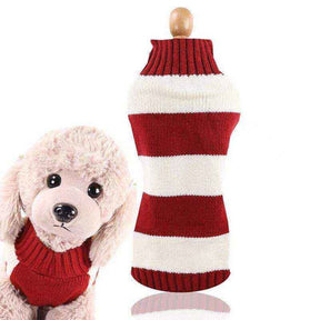 Red wool dog sweater for winter warmth and pet fashion