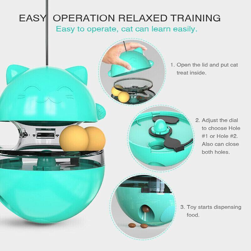 Interactive Cat Treat Ball for Self-Play and Slow Feeding