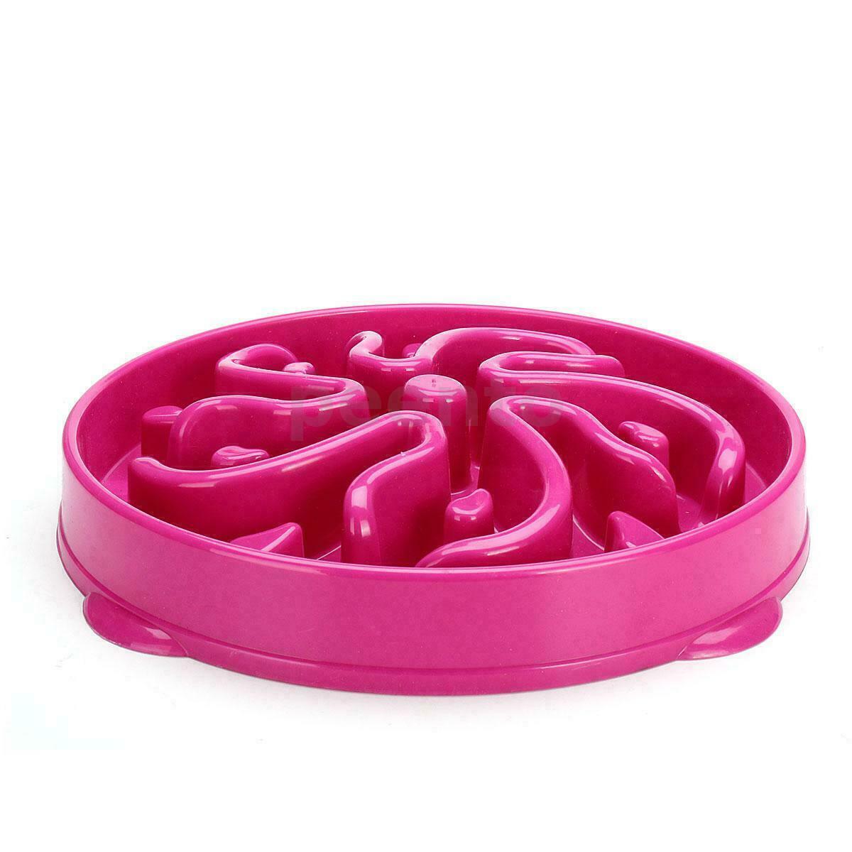 Cat Dog Slow Down Eating Feeder Dish Pet Large / Small Feeding Food Bowl