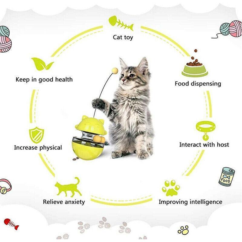 Interactive Cat Treat Ball for Self-Play and Slow Feeding