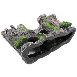 Fish Tank Aquarium Rocks Ancient Castle Tower Aquarium Decor 17*7*13cm