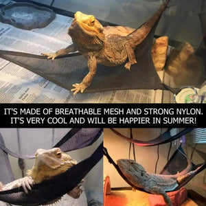 2x Reptile Hammock for Small Large Bearded Dragon Lizard Reptile Snakes Black