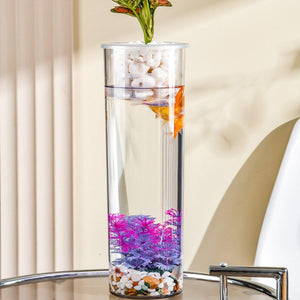 Modern Hydroponic Fish Tank with Cylindrical Design