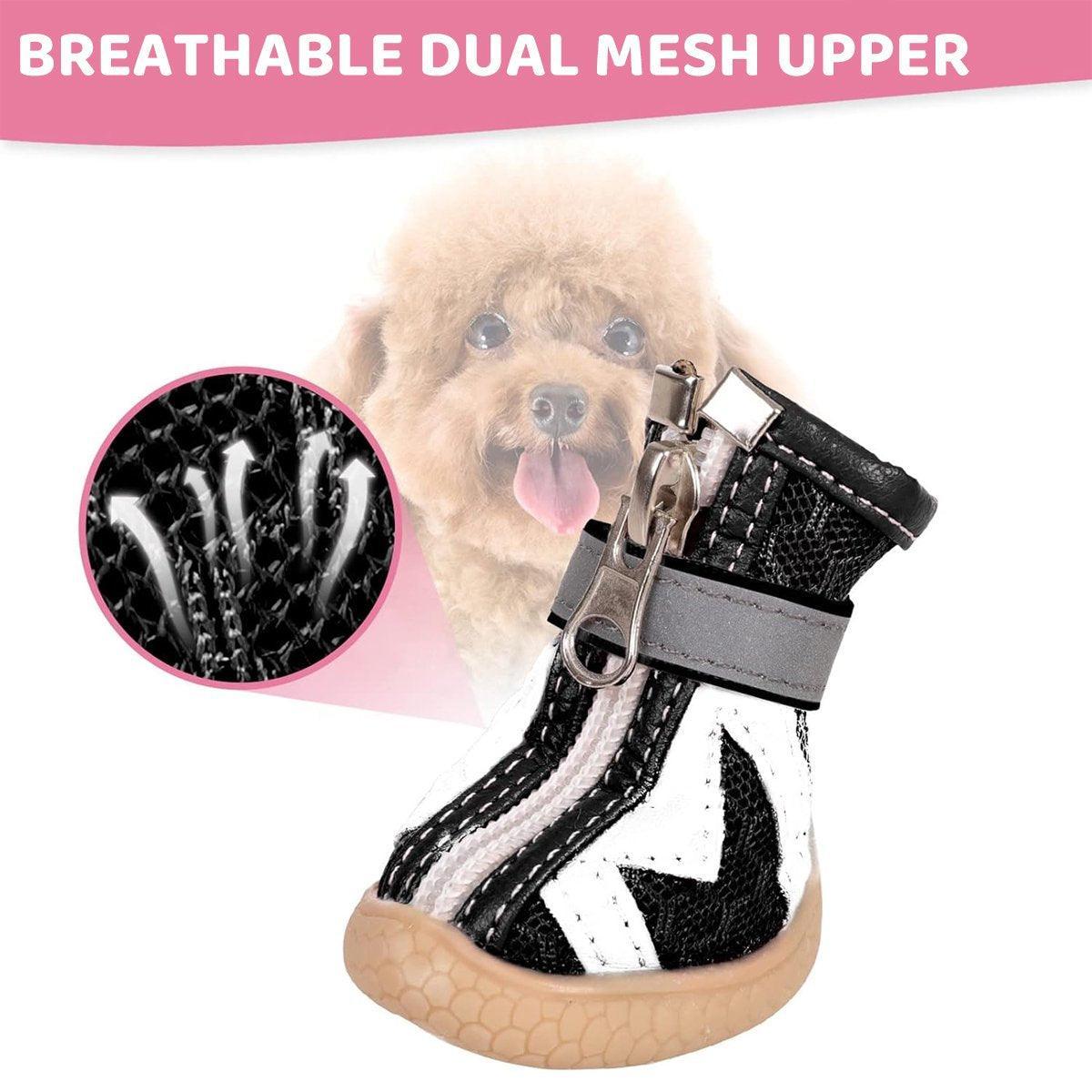 4PCS Dog Shoes Teddy Bears Soft Sole Shoes Small Dog Puppy Anti-Breathable Shoes
