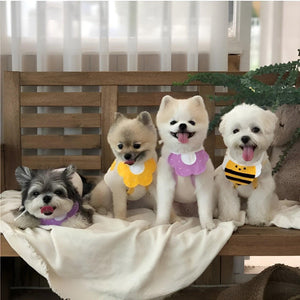 Adorable Dog Bibs with Flower & Bee Design for Stylish Pets