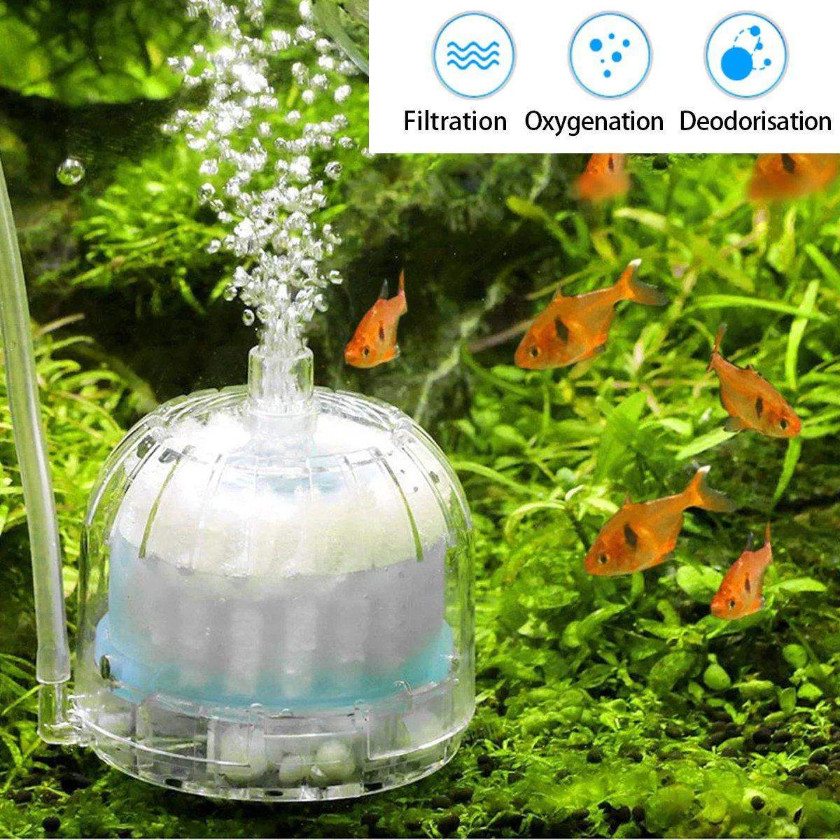 2pcs Aquarium Internal Fish Tank Filter Efficient Filtration & Oxygen Pump