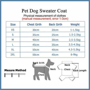 Winter Comfort Dog Jumper with Knitted Design and Colour Options