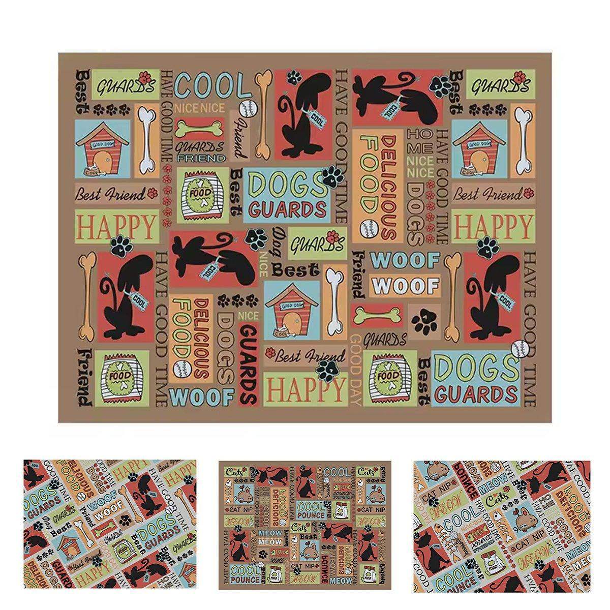 Pet Mat Waterproof Leather Fence Carpet Dog Cat Meal Mat Dog Cage Mat