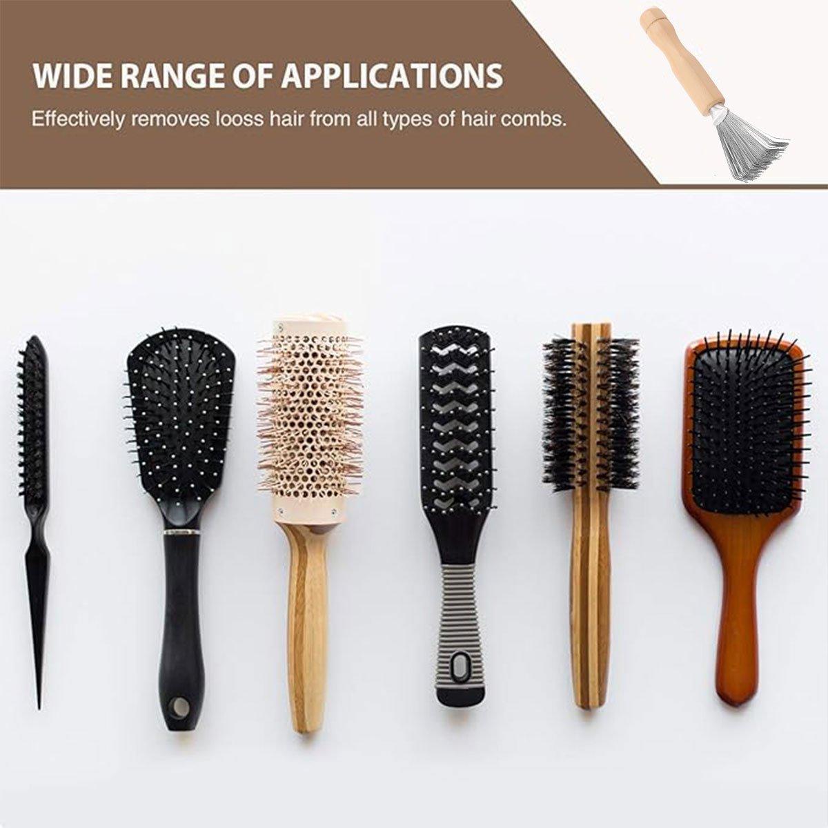 4PCS Hair Comb Cleaning Brush Set Wooden Airbag Comb Cleaner Claw Brush Tool