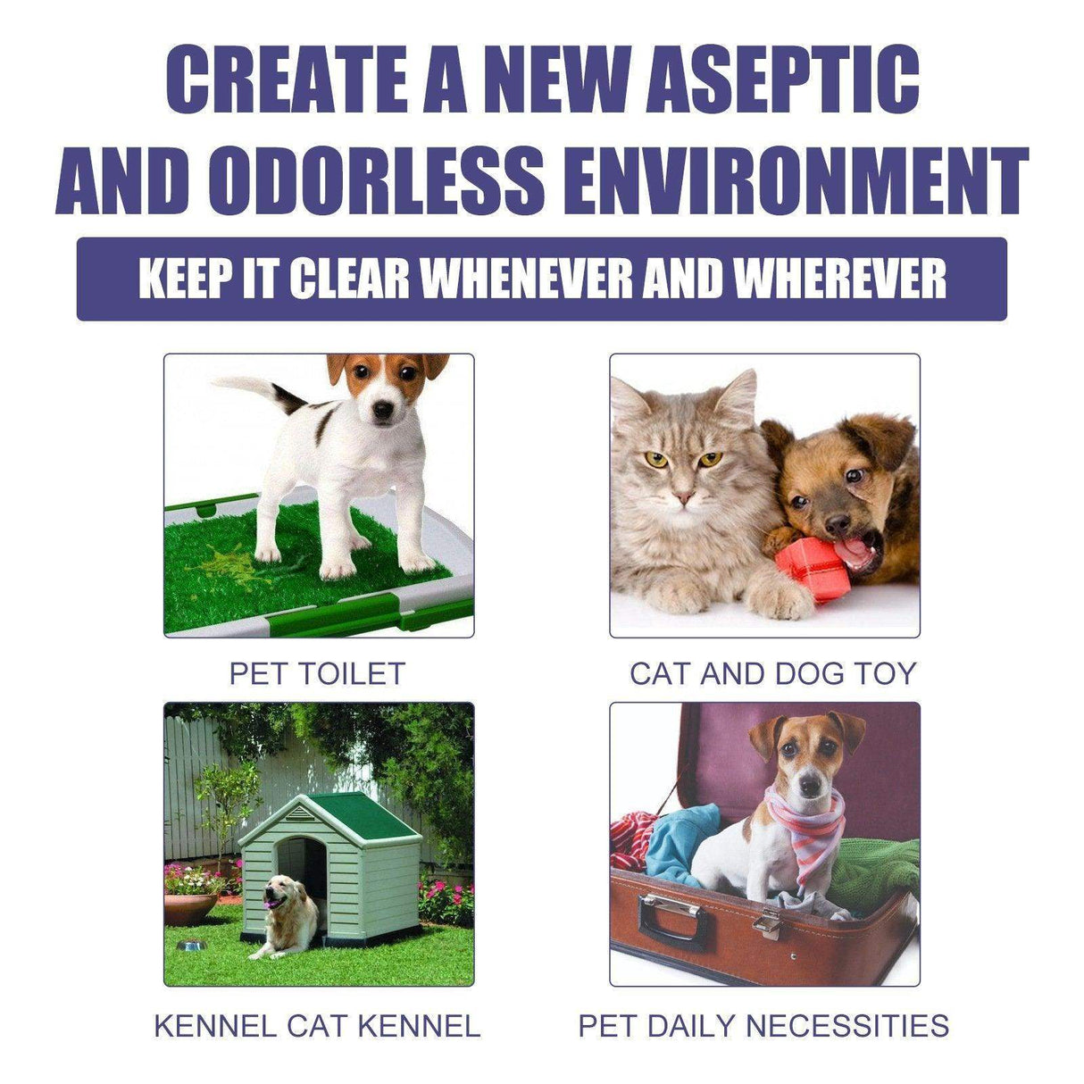 Pet Deodorant Spray for Cats and Dogs Eliminates Urine Body and Stool Odors