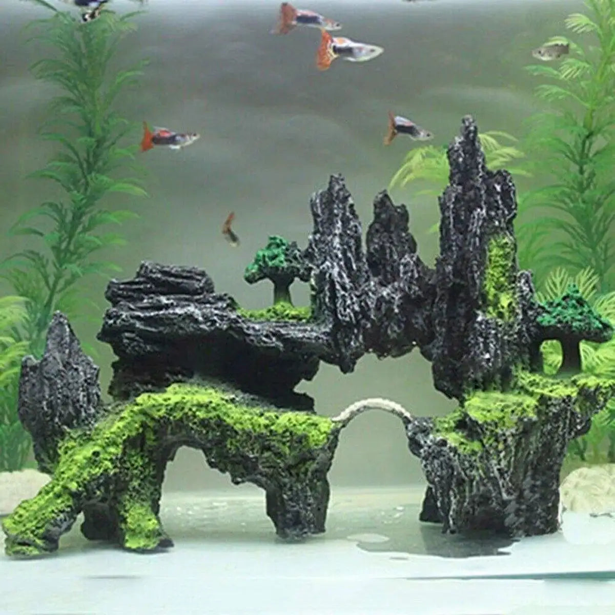 Aquarium Mountain Decoration Realistic Resin Fish Tank Ornament