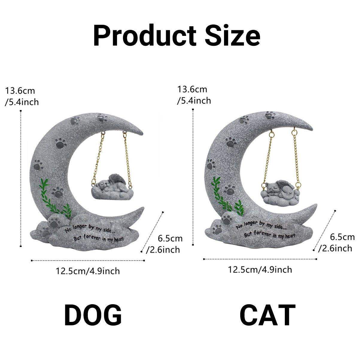 Moon-Themed Pet Memorial Resin Cat or Dog Tribute for Garden & Home