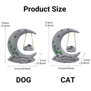Moon-Themed Pet Memorial Resin Cat or Dog Tribute for Garden & Home