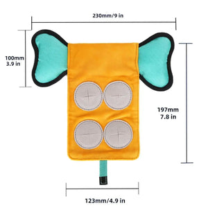 Interactive Canvas Dog Toy with Treat Pockets Crinkle Sound