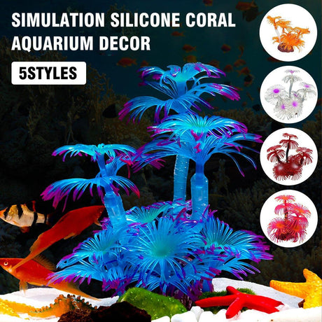 Silk Aquarium Plants - Soft Coral Fish Tank Scenery Decoration