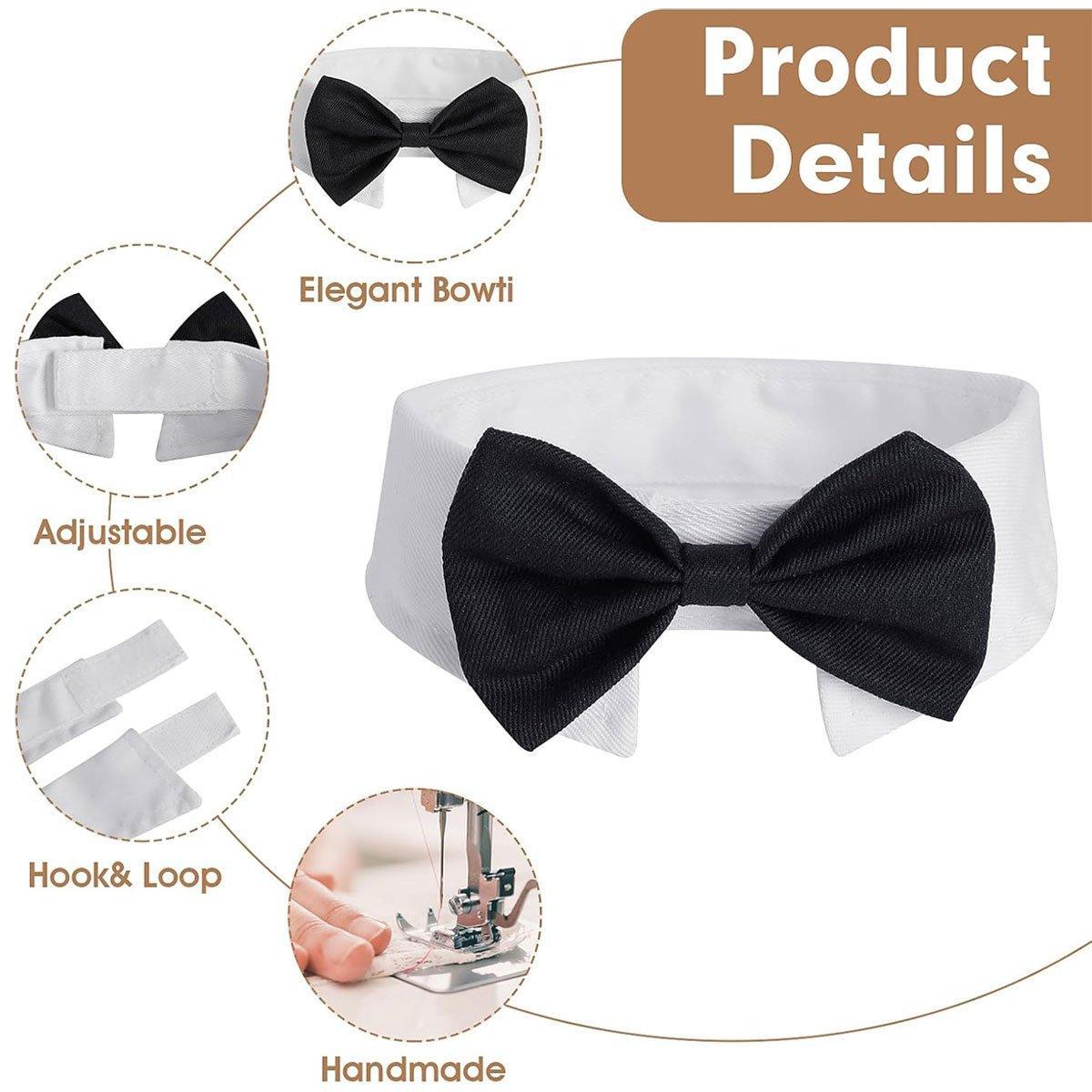 Designer Dog Collars & Designer Cat Collar Set Bow Tie and Necktie Design