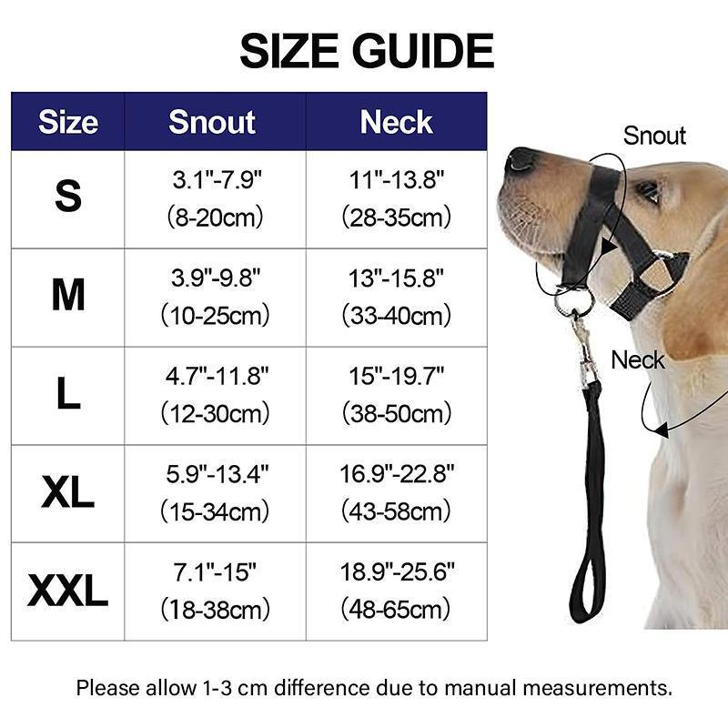 Adjustable Dog Muzzle Head Halter for Anti-Pull Training & Control
