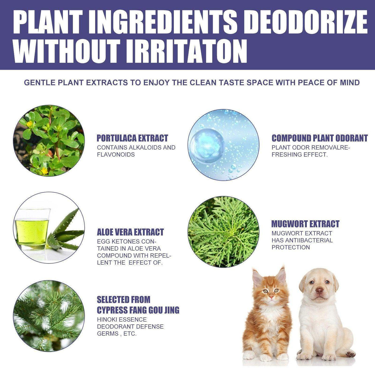 Pet Deodorant Spray for Cats and Dogs Eliminates Urine Body and Stool Odors