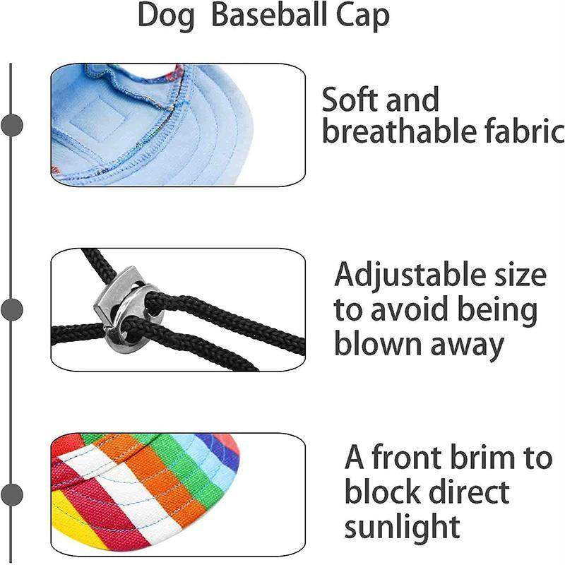 Summer Pet Dog Sun Hat S-XL Canvas Baseball Cap Outdoor Puppy Visor
