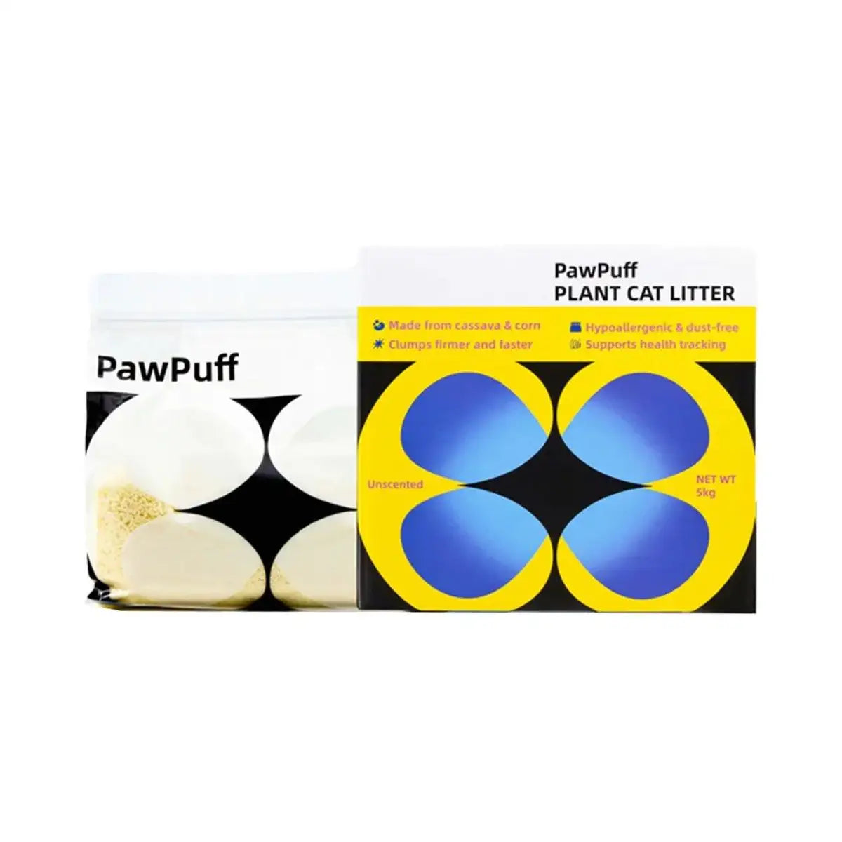 PawPuff 100% Natural Plant-Based Cat Litter Corn & Cassava 2bags 5kg