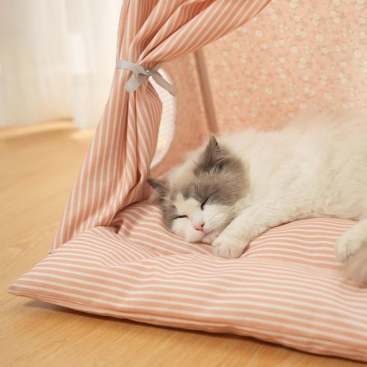 Cozy Semi-Closed Cat Tent Comfortable & Private Pet Bed for Cats and Dogs