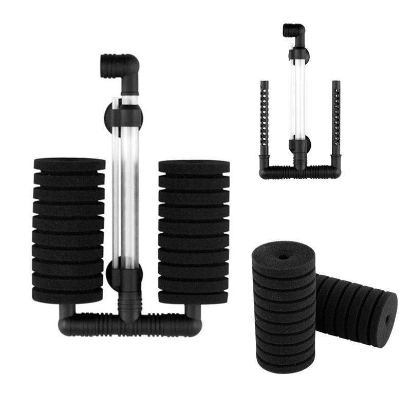 3-in-1 Sponge Filter Aquarium Cleaner Adjustable & Efficient Filtration