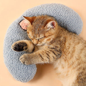Pet Pillow Dog Cat Sleeping Moon Pillow Small Dog Plush Pillow