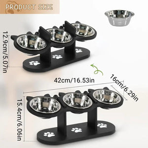 Non-Slip 3-in-1 Stainless Steel Pet Bowl For Dogs and Cats