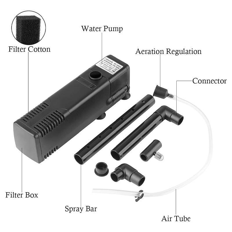 Powerful Internal Fish Tank Filter Submersible Filtration System with Oxygenation