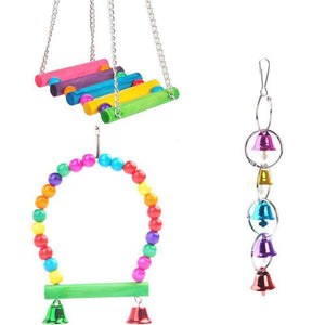 5PCS Interactive Hanging Bird Toys Set for Parrots and Small Birds