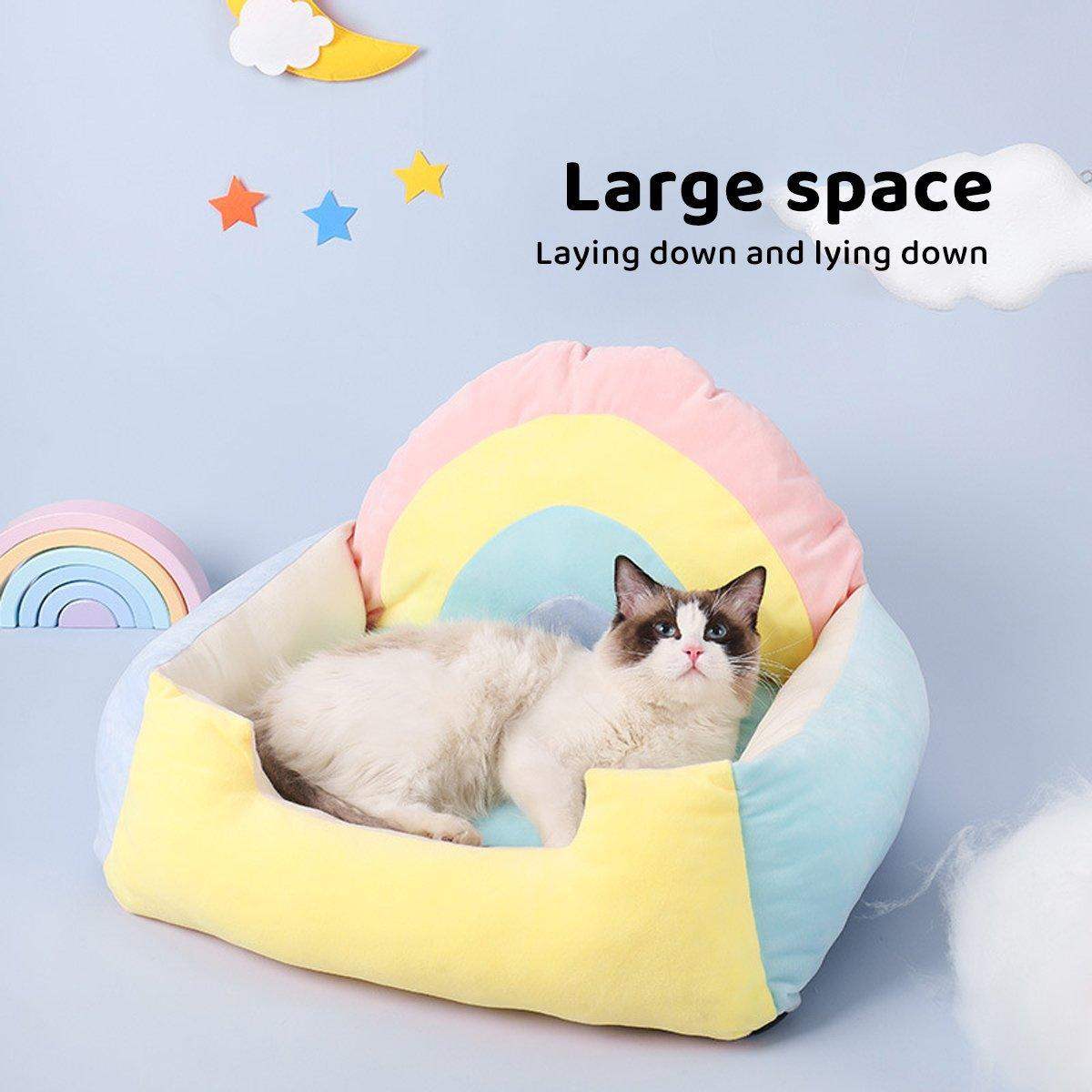 Rainbow Cat Sofa Semi-closed Four Seasons Cat Bed Mat Kennel Pet Supplies