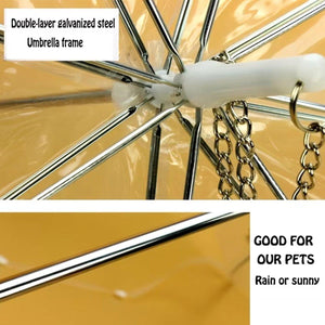 Pet Umbrella with Leash Attachment Keep Your Dog Dry in Style