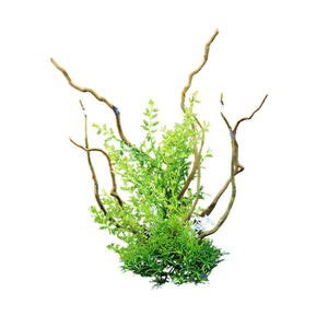 Faux Aquarium Plants Rock Decoration with Simulated Wood & Water Grass
